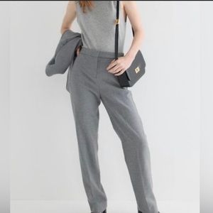 J. Crew NEW Gray High Rise Straight-Leg Pant Italian Knit Wool Trousers Size 8